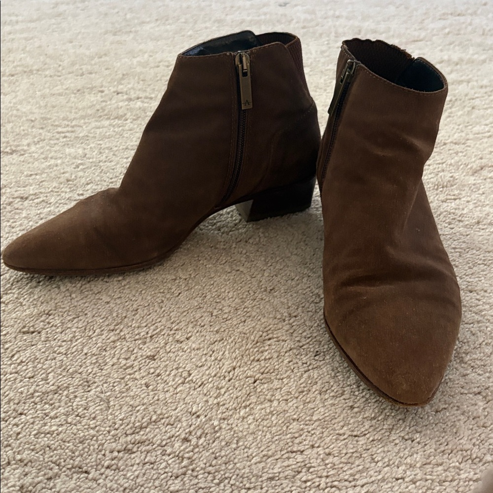 Aquatalia Brown Ankle Boots with Zipper
